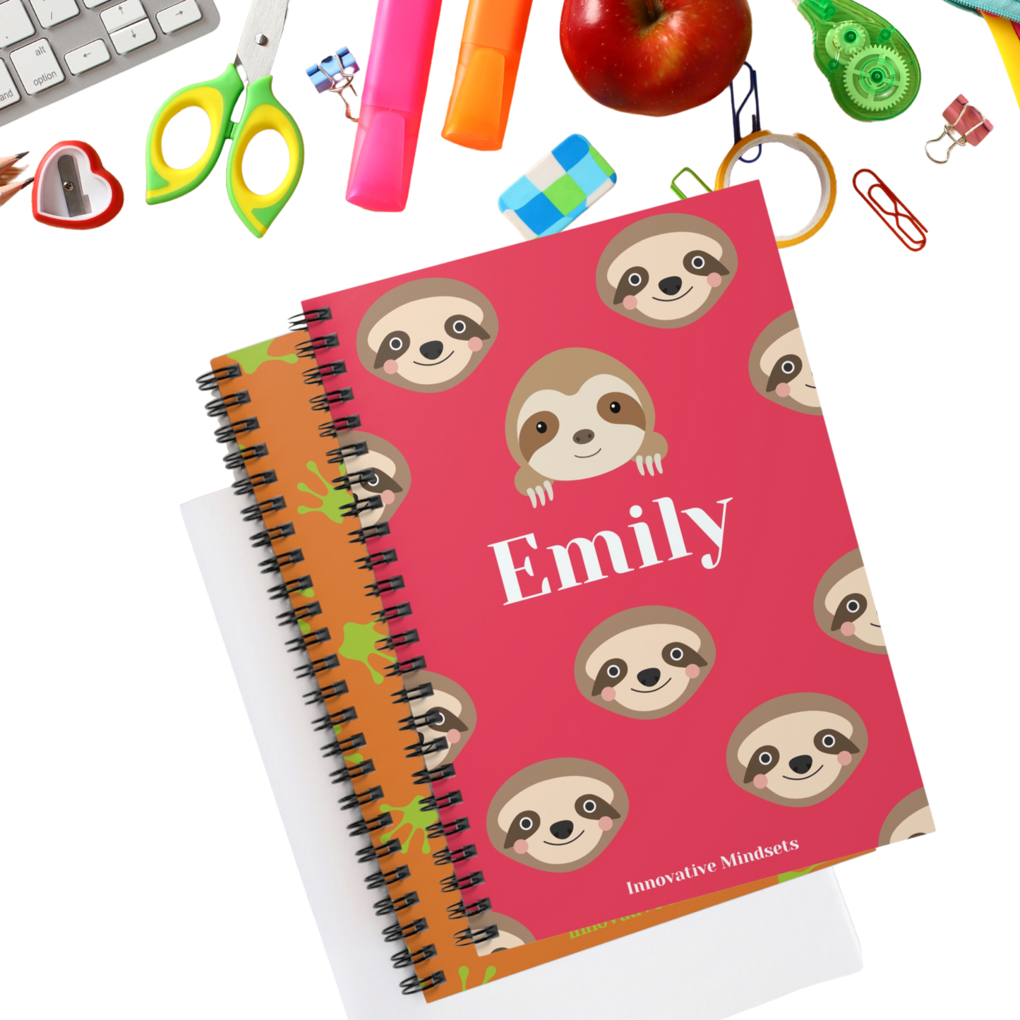 Personalized Sloth Notebook for Kids