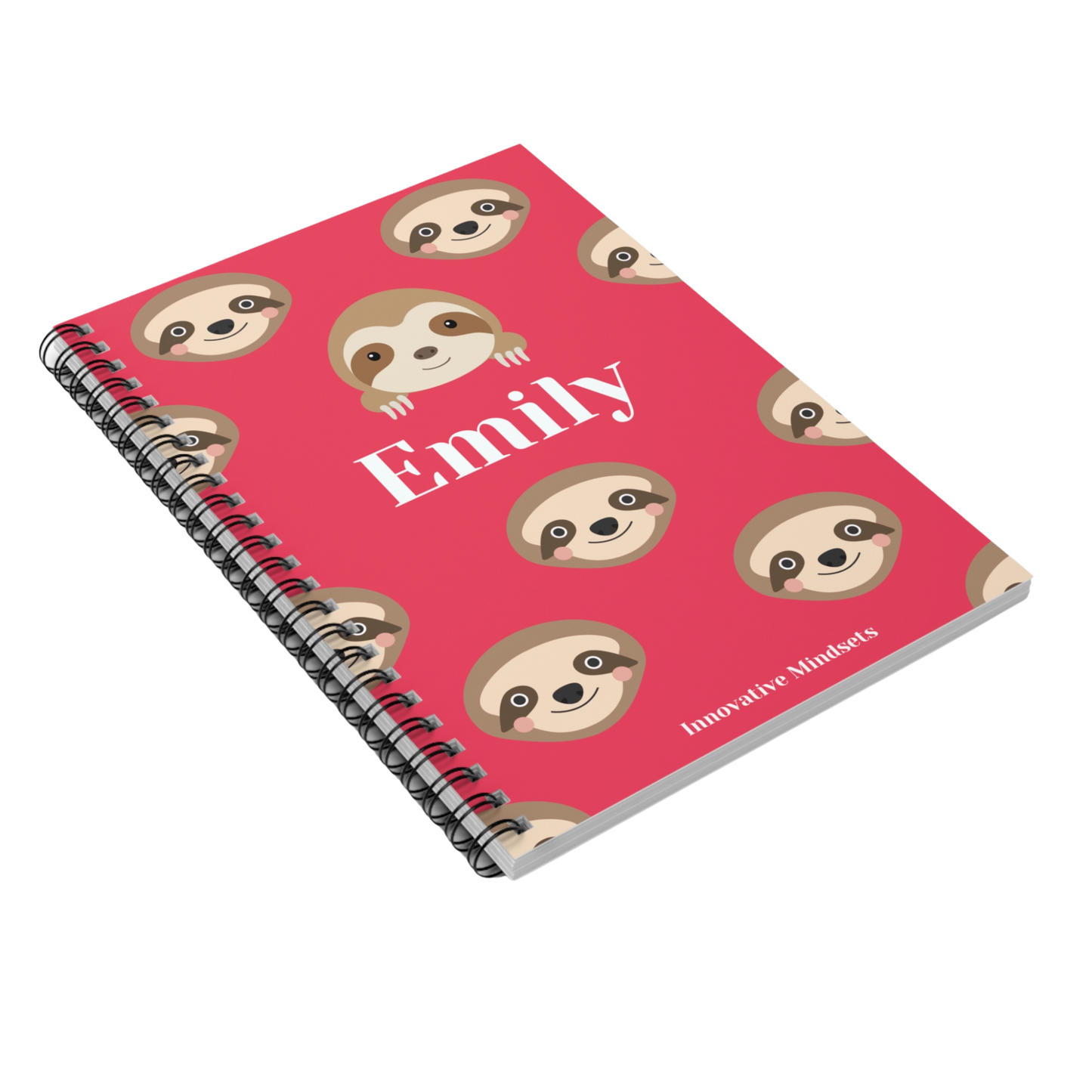 Personalized Sloth Notebook for Kids