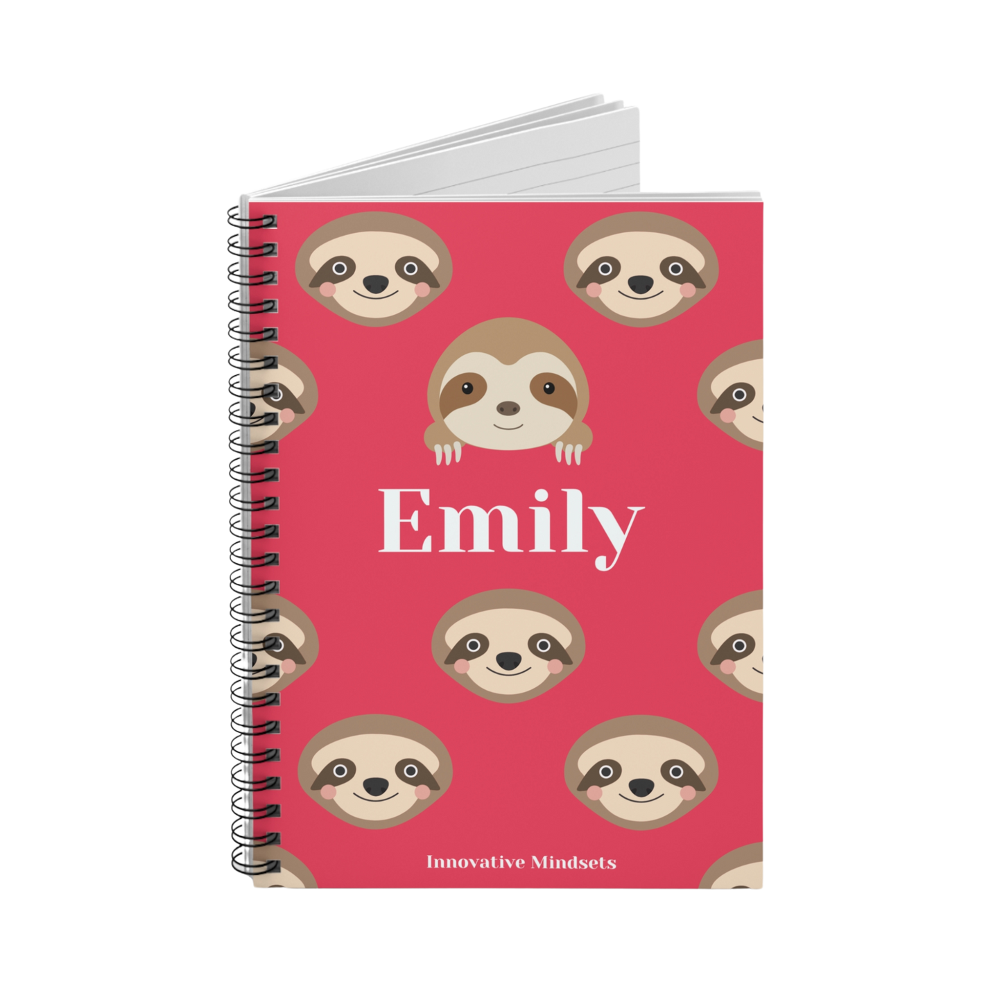 Personalized Sloth Notebook for Kids