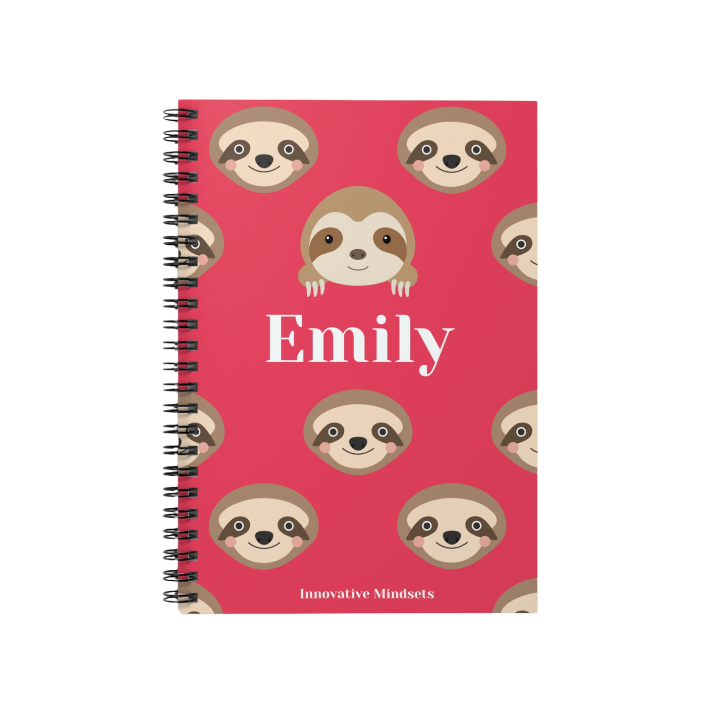 Personalized Sloth Notebook for Kids