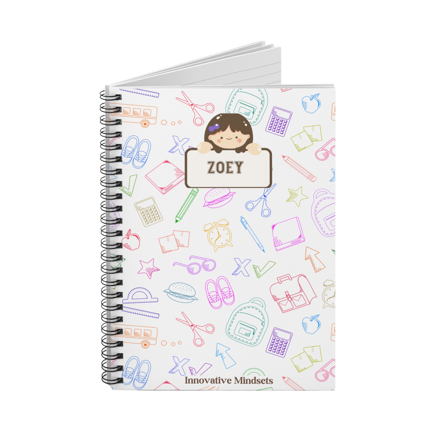 Personalized School-Girl Notebook for Kids