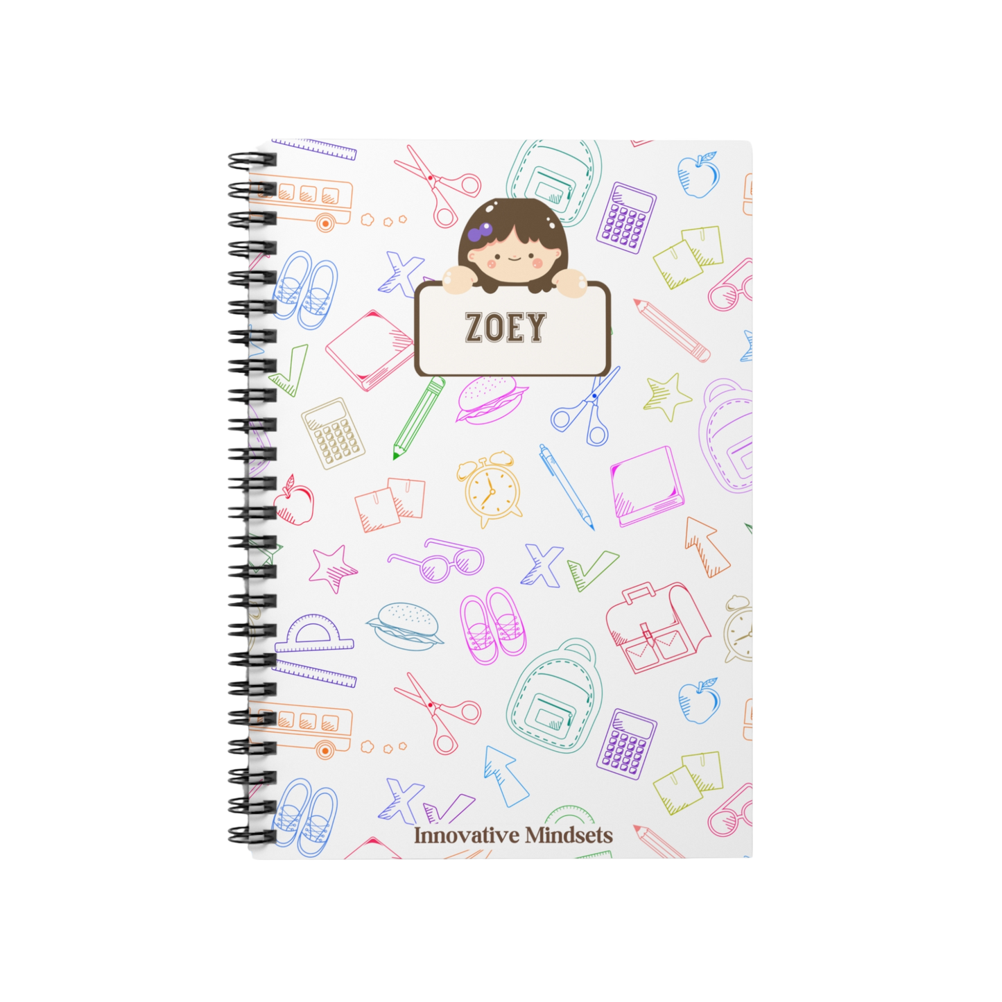 Personalized School-Girl Notebook for Kids