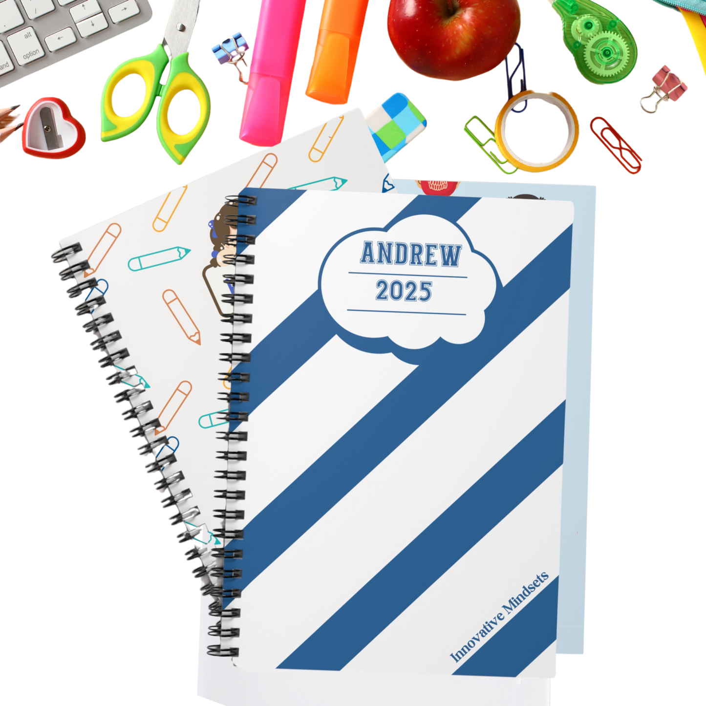Personalized Striped Notebook for Kids