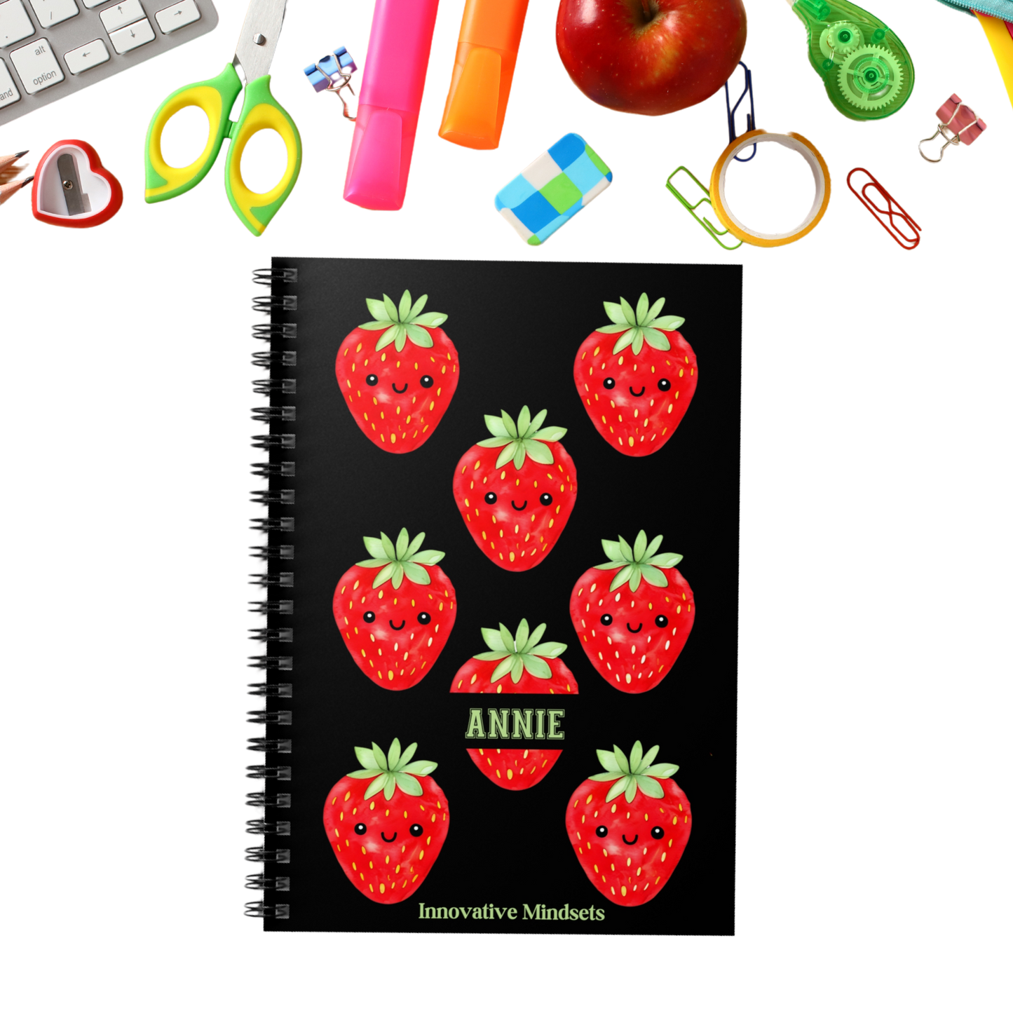 Personalized Strawberry Fruit Notebook for Kids