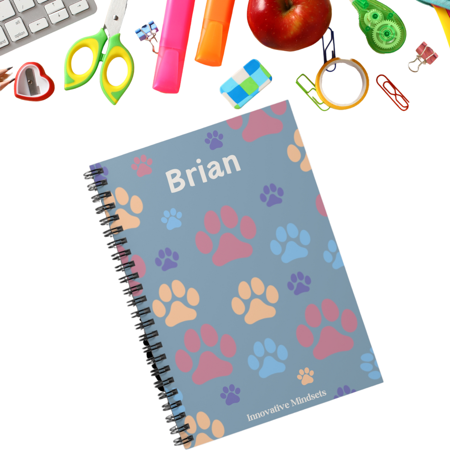 Personalized Paw Print Notebook for Kids