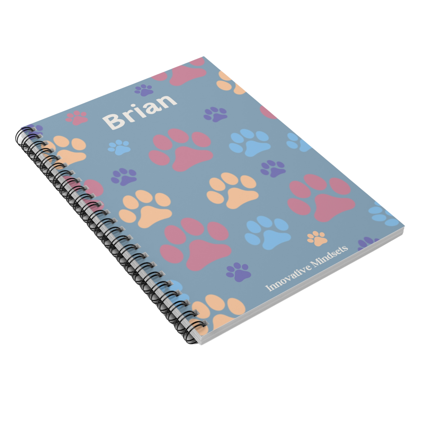 Personalized Paw Print Notebook for Kids
