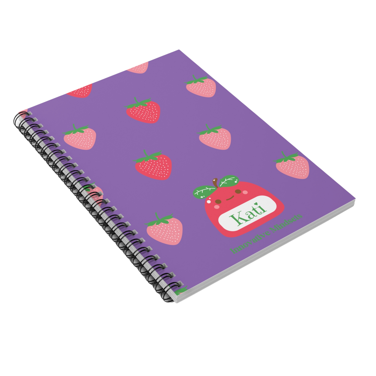 Personalized Cute Strawberry Fruit Notebook for Kids