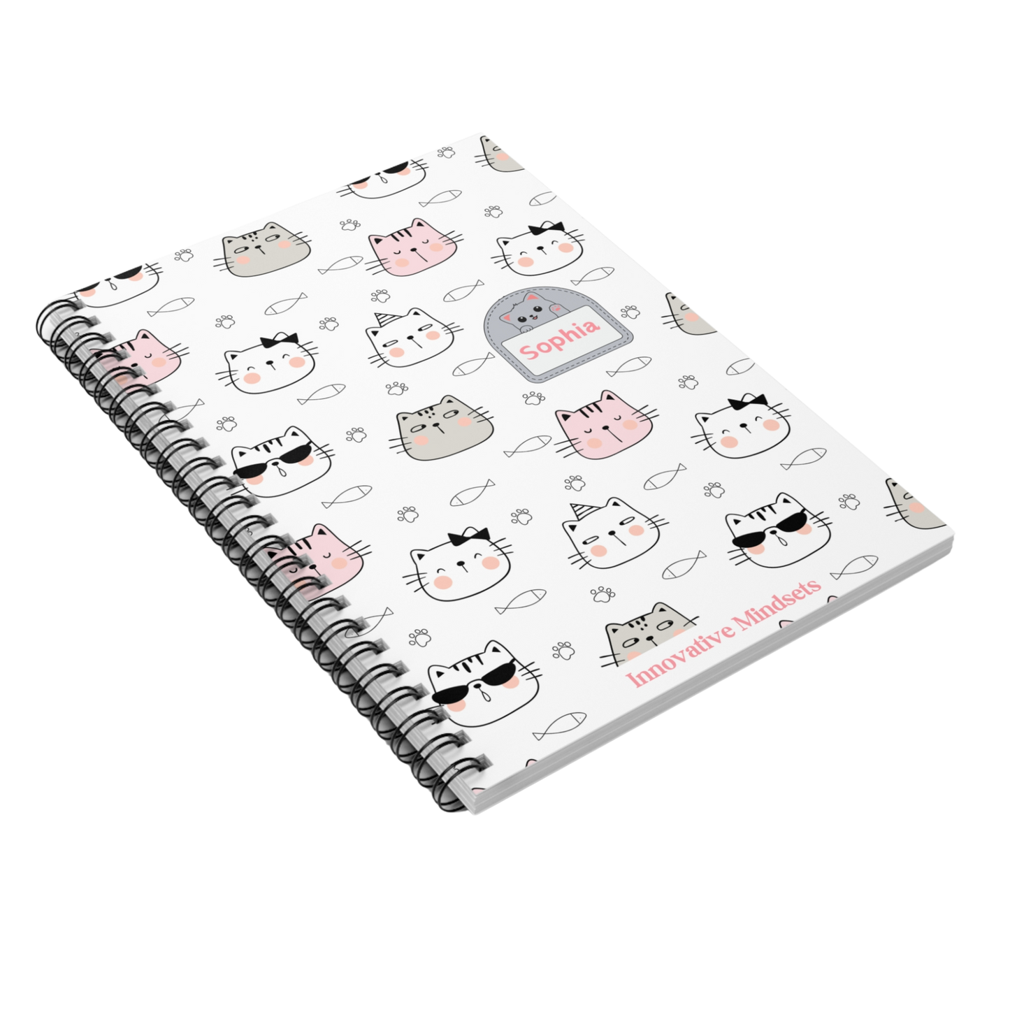 Personalized Fun Kitty Cat Notebook for Kids