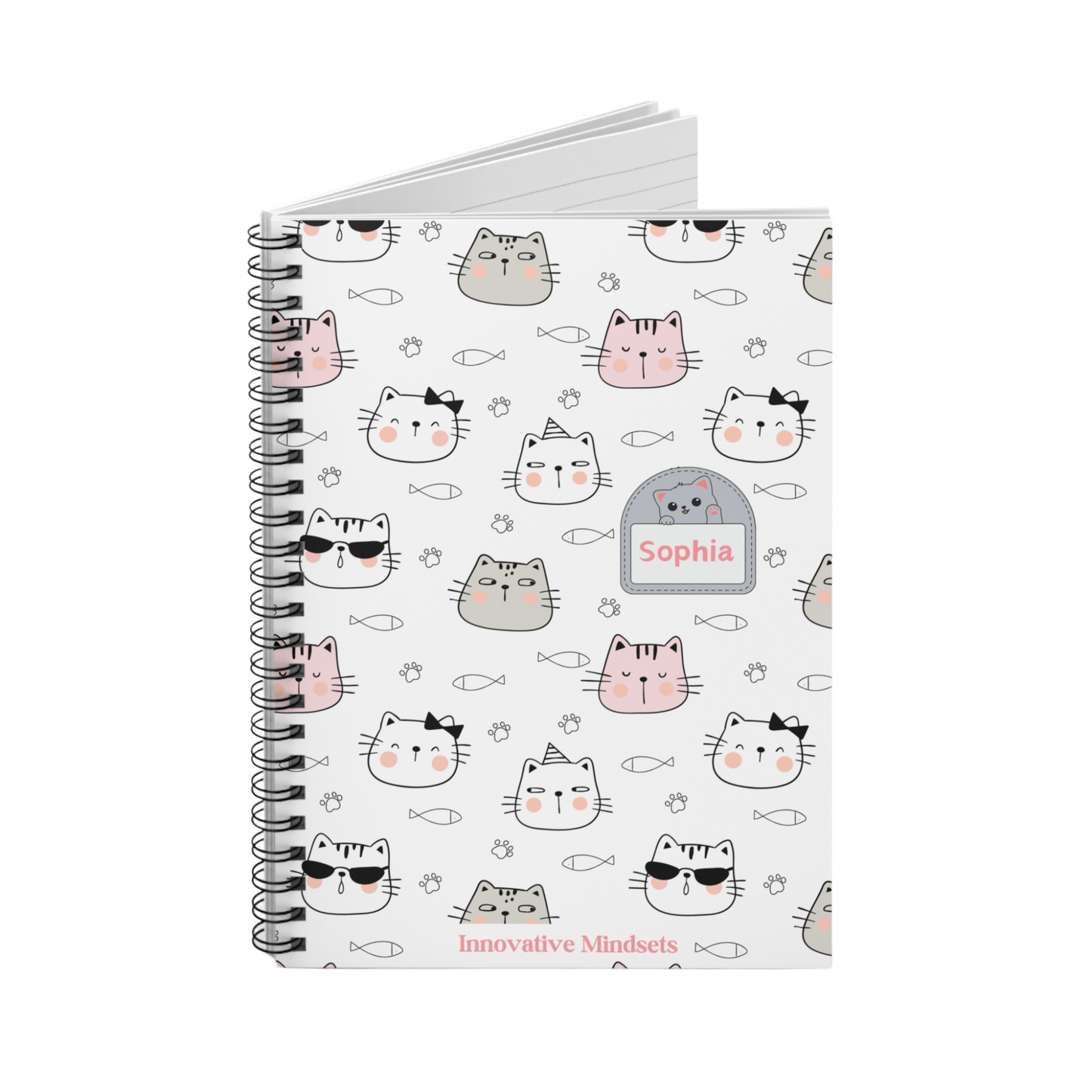 Personalized Fun Kitty Cat Notebook for Kids