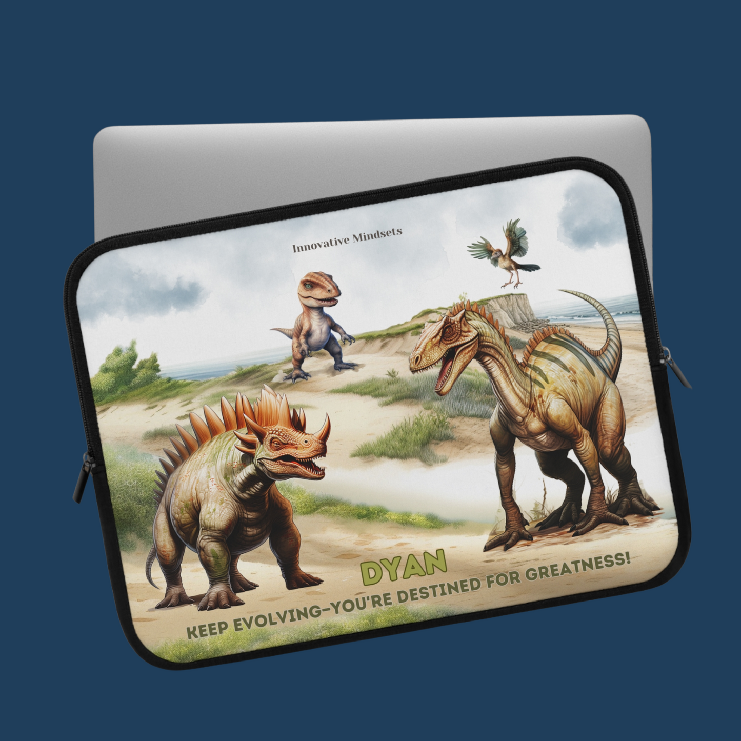 "Dino Greatness" Personalized Laptop & iPad Sleeve