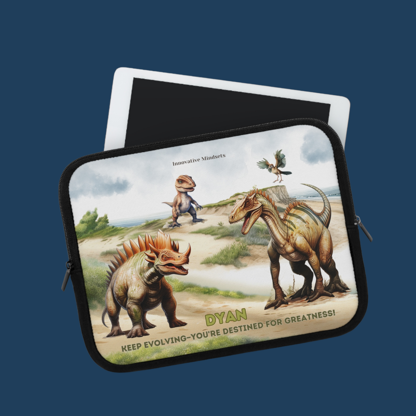 "Dino Greatness" Personalized Laptop & iPad Sleeve