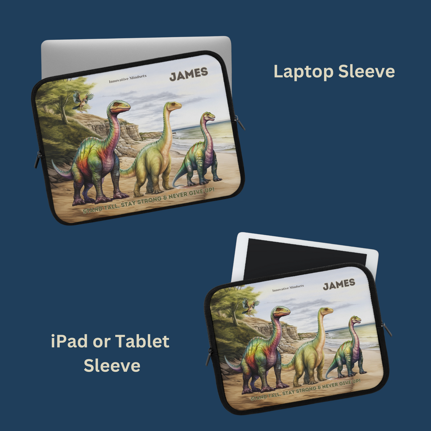 "Dino Strength" Personalized Laptop & iPad Sleeve