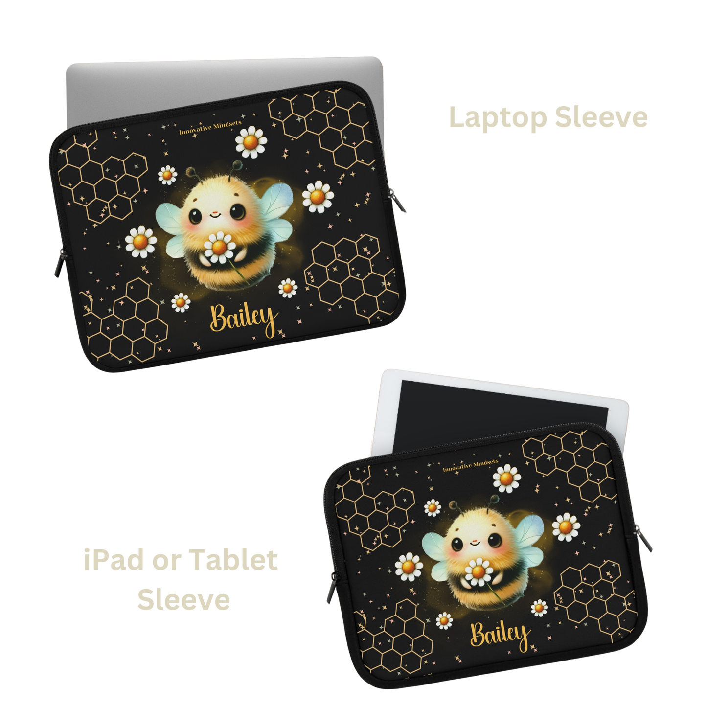 "Daisy Bee" Personalized Laptop & iPad Sleeve