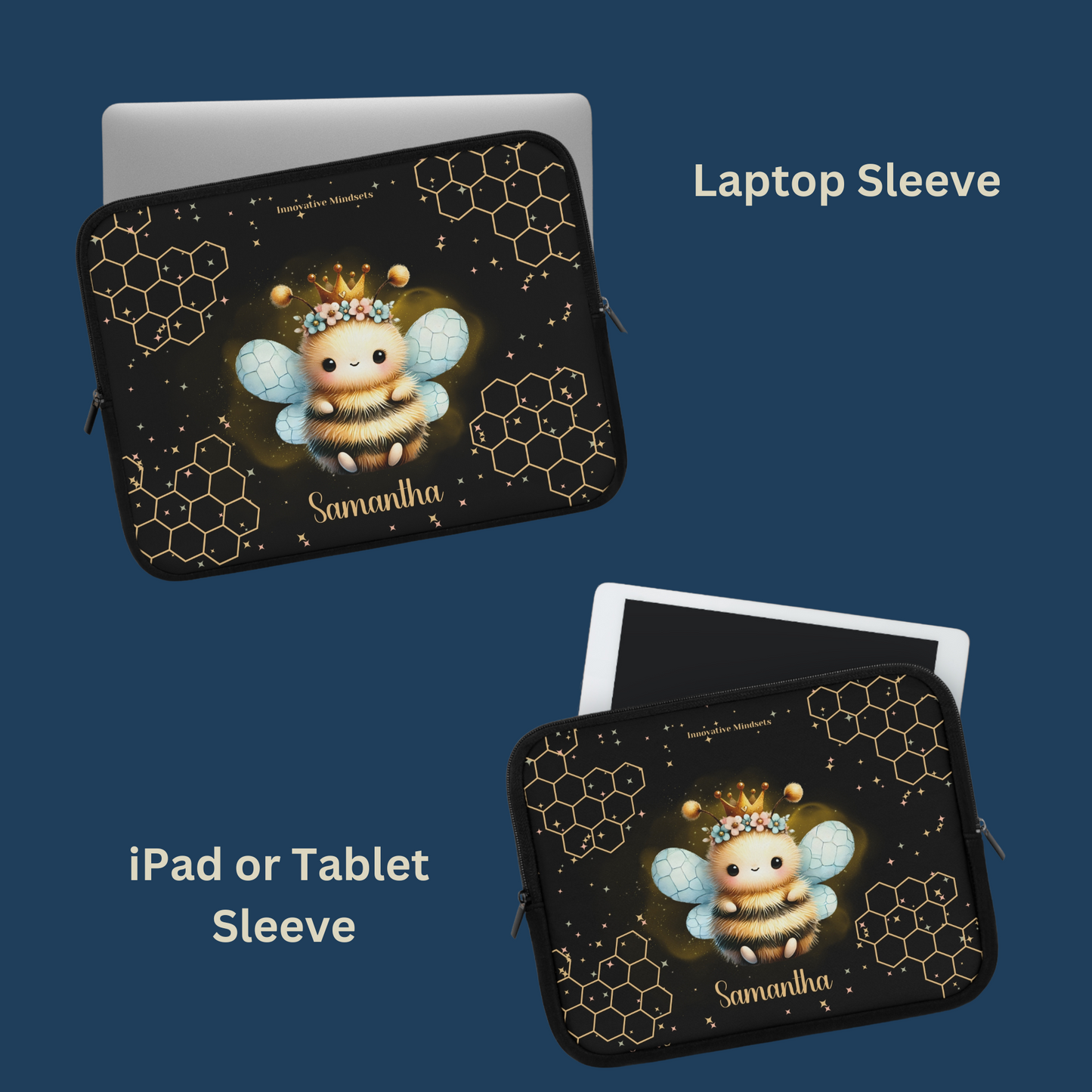 "Queen Bee" Personalized Laptop & iPad Sleeve