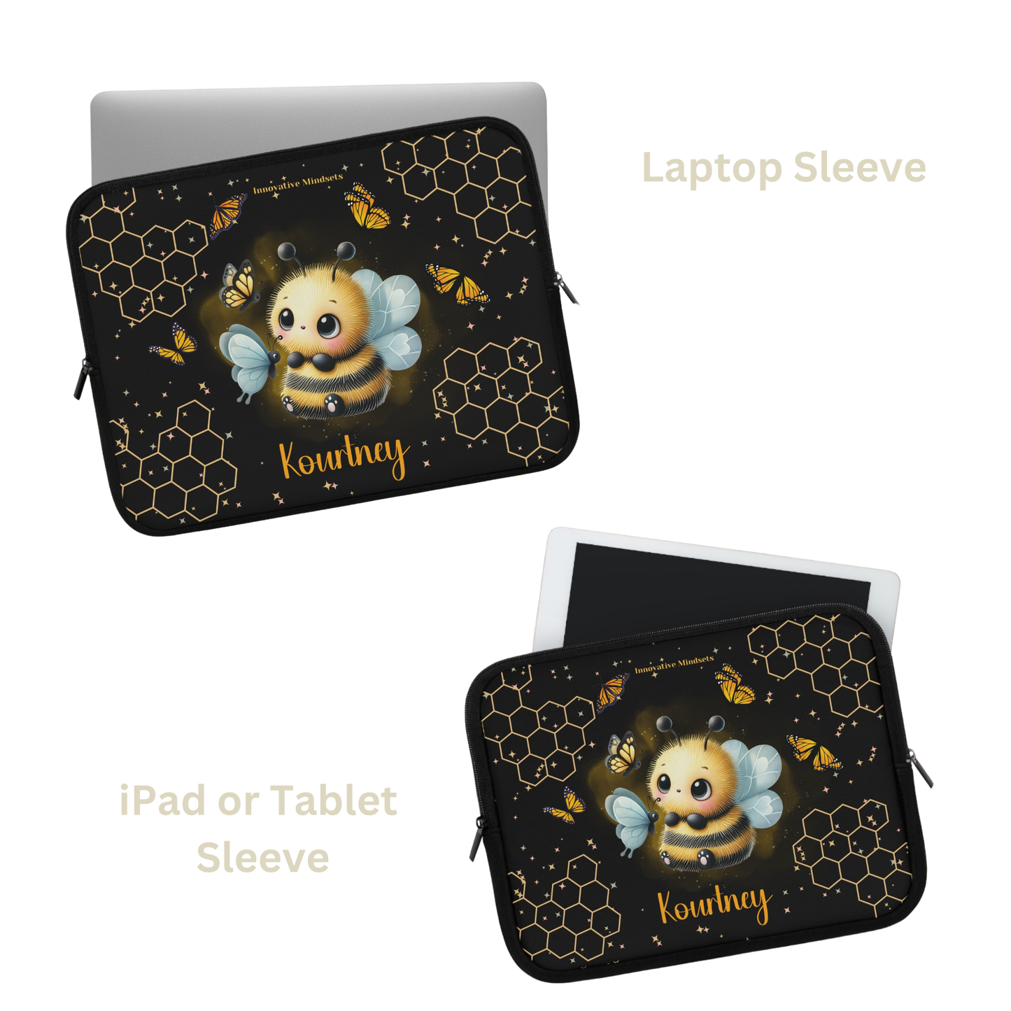 "Butterfly Bee" Personalized Laptop & iPad Sleeve