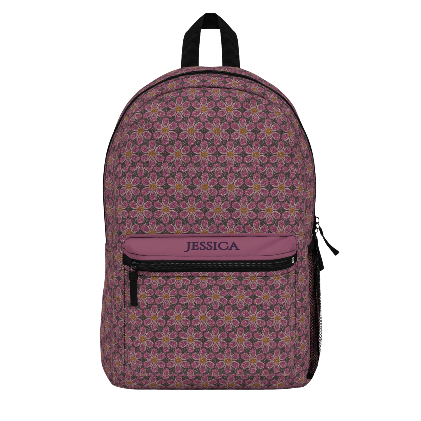 Personalized Glitter Floral Backpack