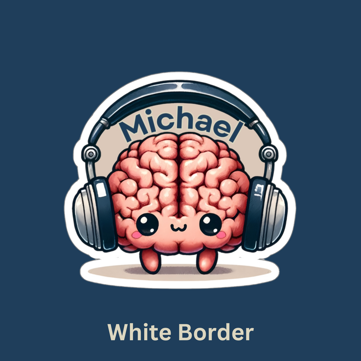 "Brain Beats" Personalized Sticker