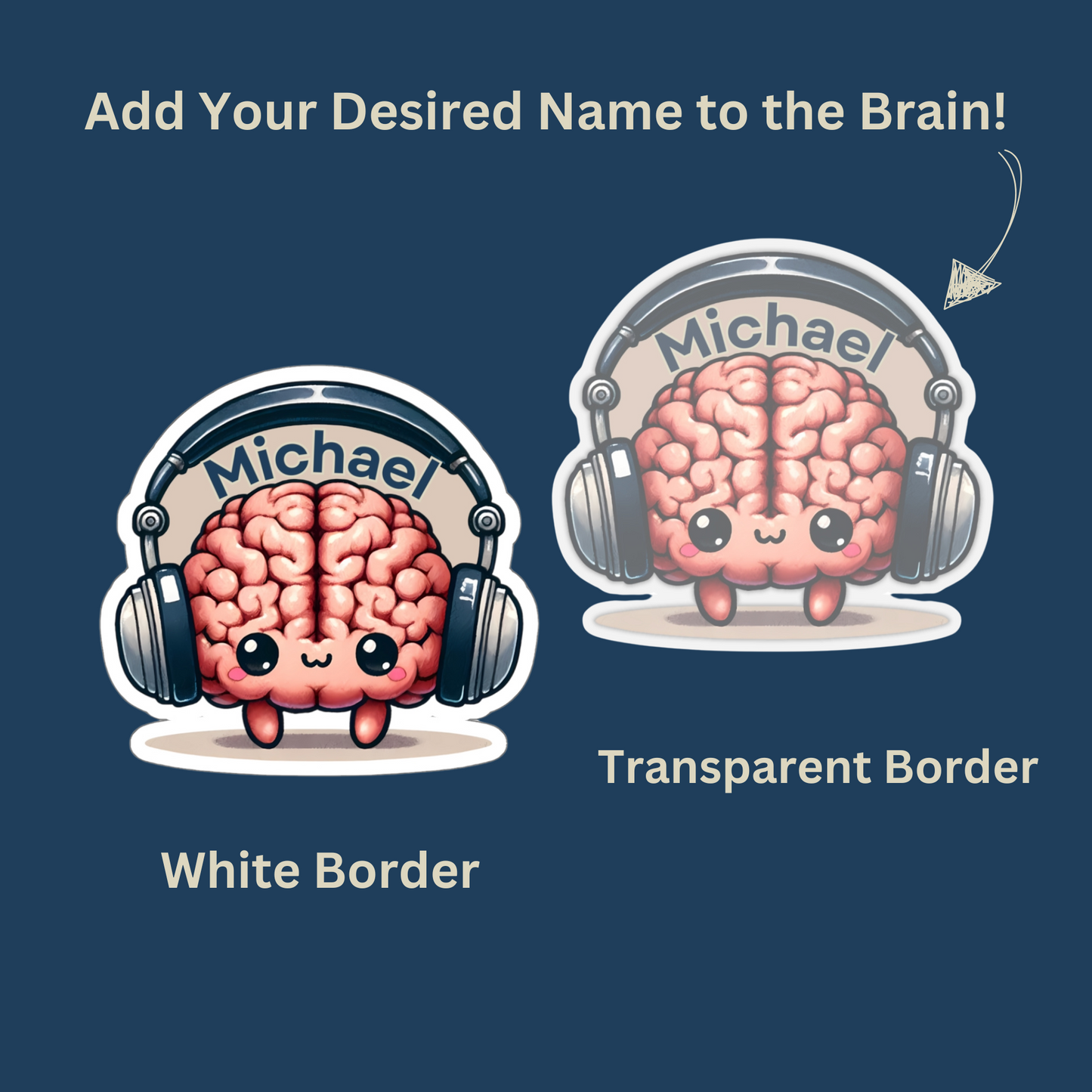 "Brain Beats" Personalized Sticker