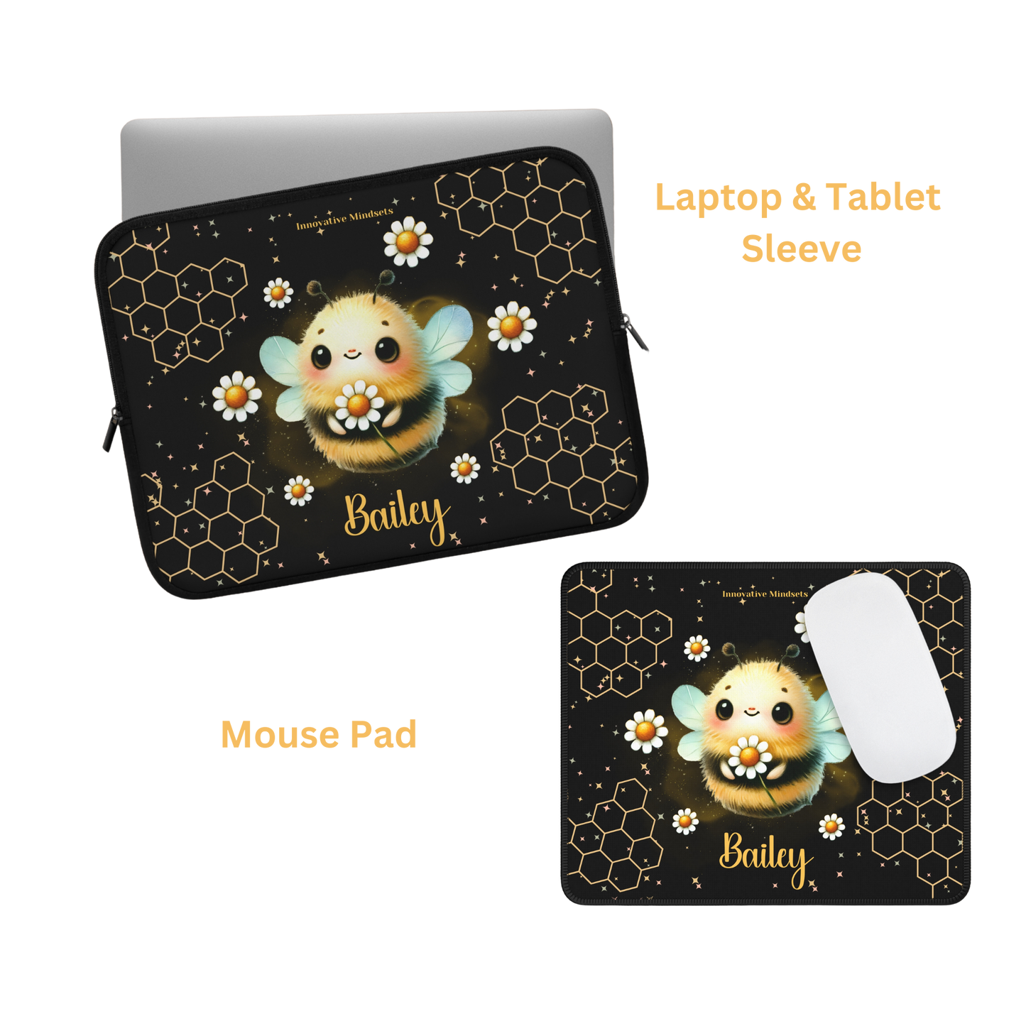 "Daisy Bee" Personalized Laptop & iPad Sleeve