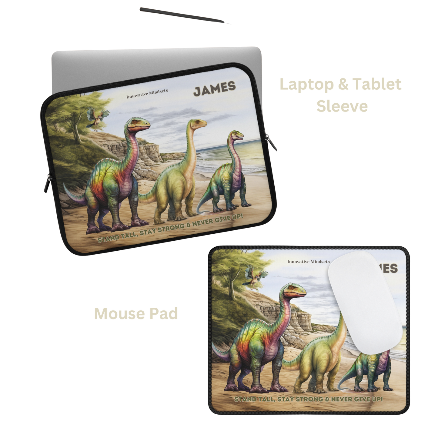 "Dino Strength" Personalized Laptop & iPad Sleeve