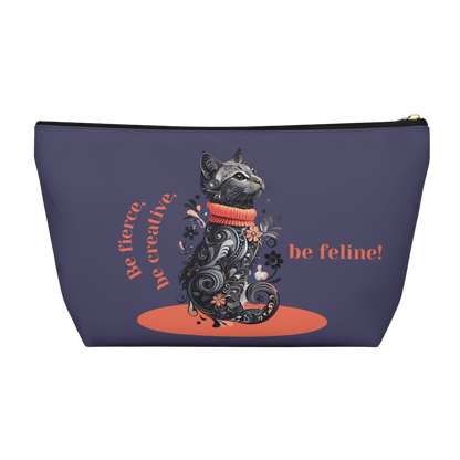 "Be fierce, be creative, be feline!" Personalized Accessory Pouch