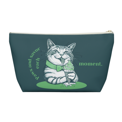 "Paws and savor each moment." Personalized Accessory Pouch
