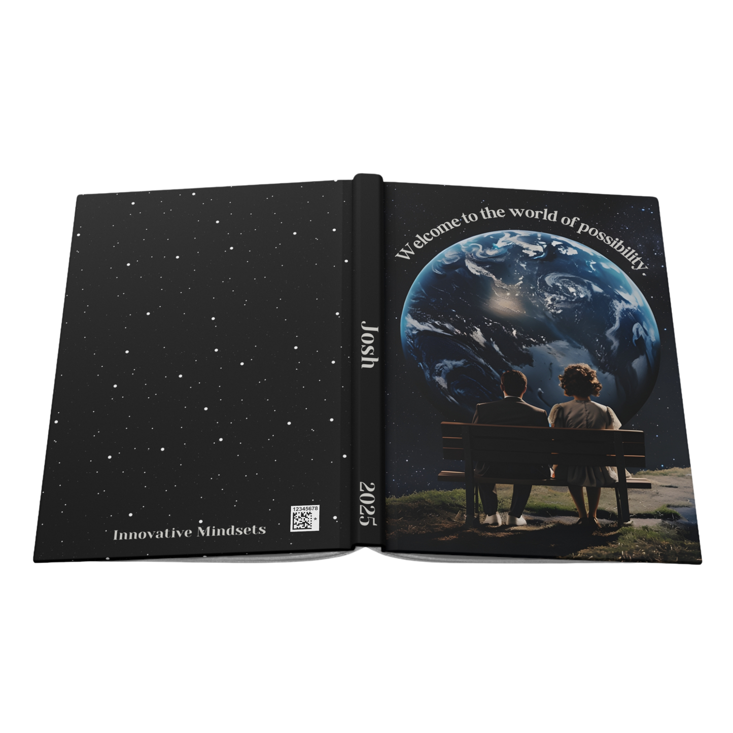 "Welcome to the world of possibility." 2025 Personalized Hardcover Journal