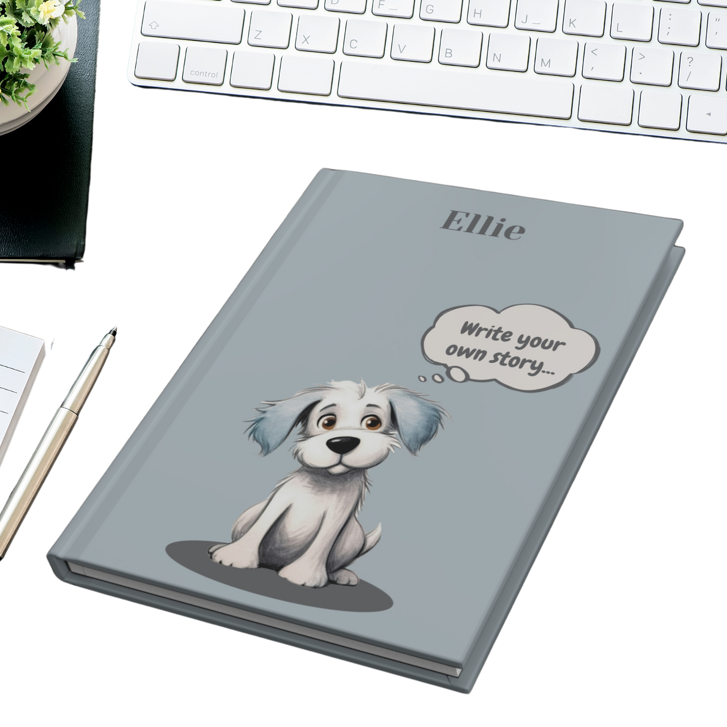 "Write your own story..." 2025 Personalized Name & Message Hardcover Dog Journal