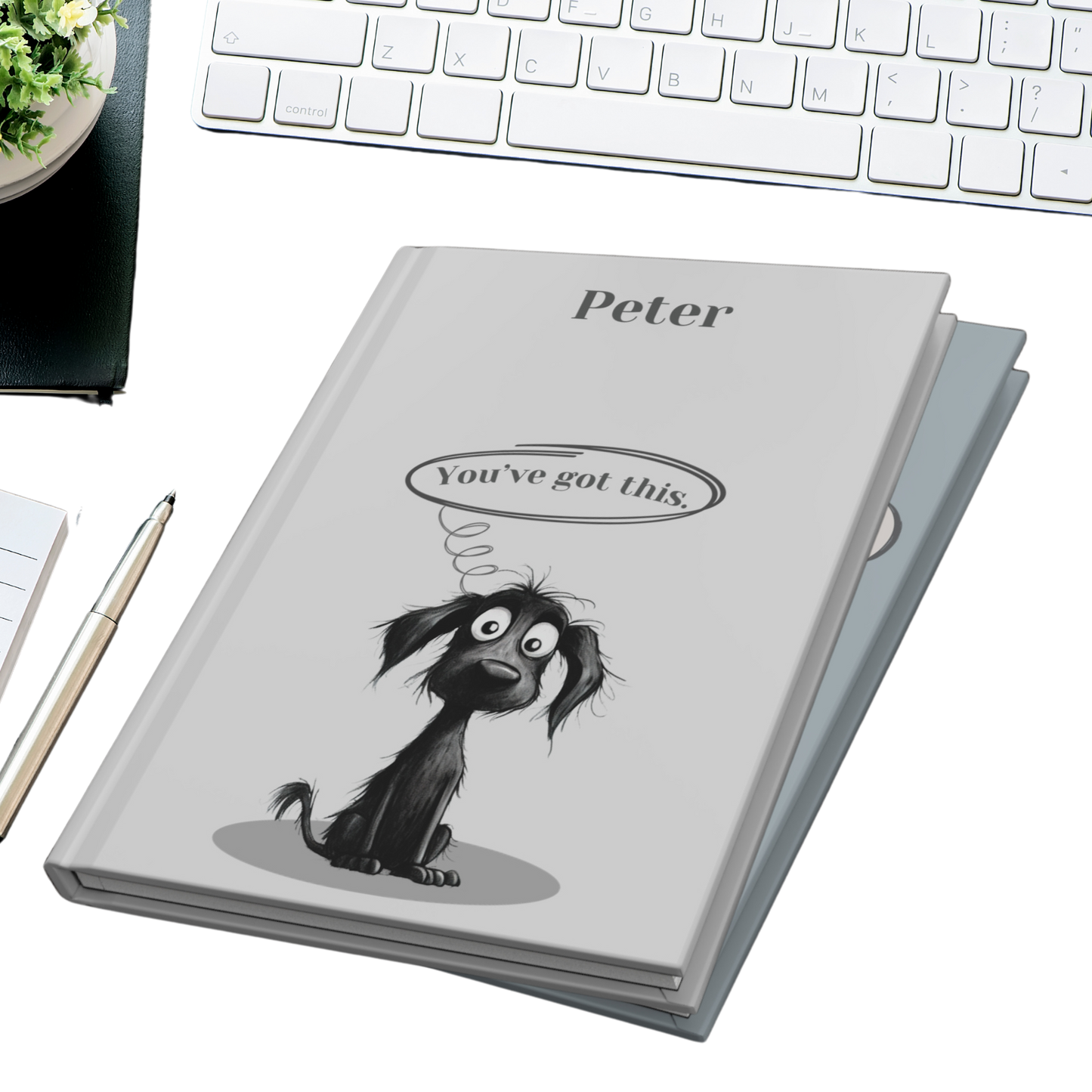 "You've got this." 2025 Personalized Name & Message Hardcover Dog Journal