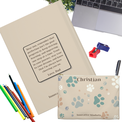 "Progress not perfection." Personalized Pencil Case & Accessory Pouch