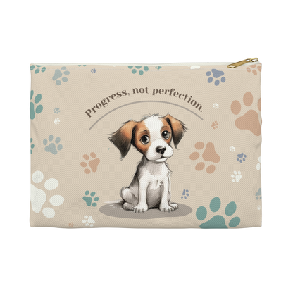 "Progress not perfection." Personalized Pencil Case & Accessory Pouch