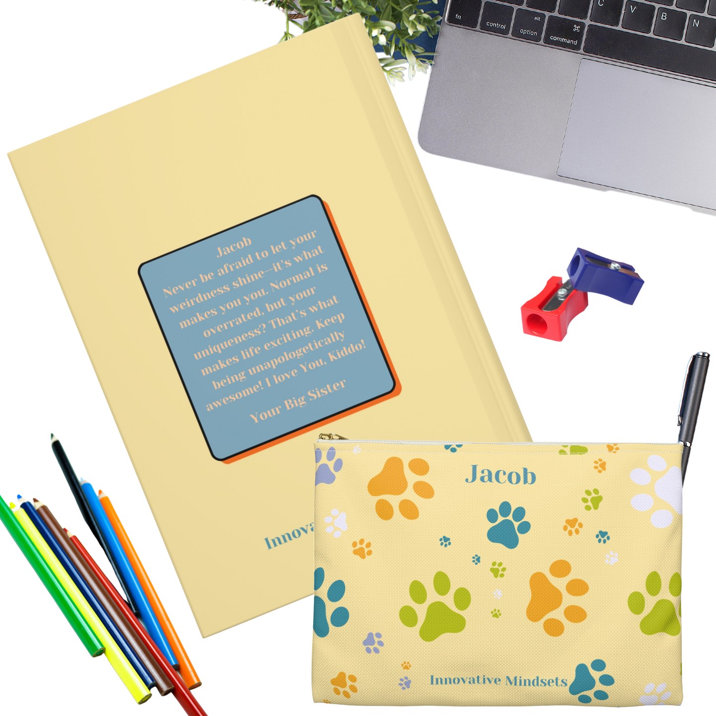 "Stay weird; normal is boring!" 2025 Personalized Name & Message Hardcover Dog Journal