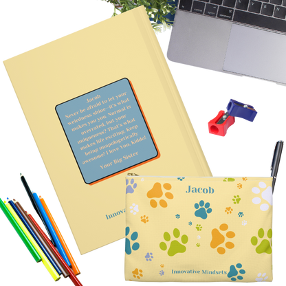 "Stay weird; normal is boring!" 2025 Personalized Name & Message Hardcover Dog Journal