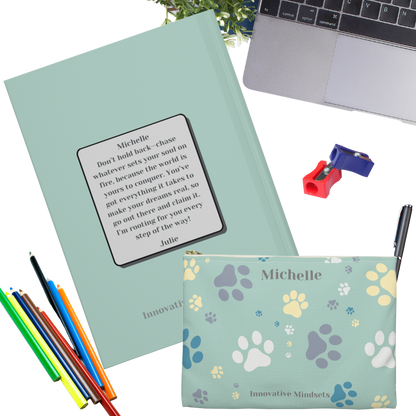 "Chase it; the world is yours!" Personalized Pencil Case & Accessory Pouch