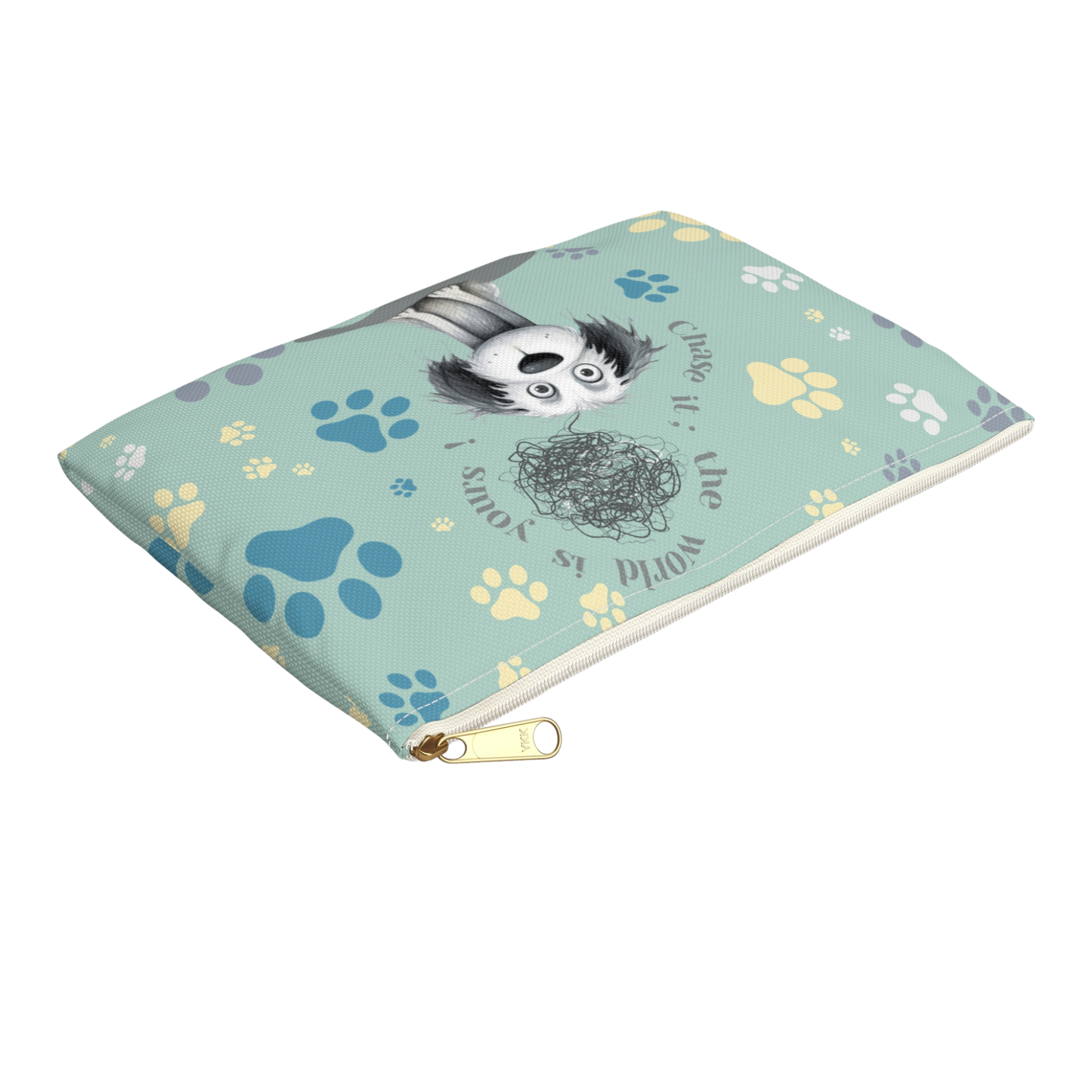 "Chase it; the world is yours!" Personalized Pencil Case & Accessory Pouch