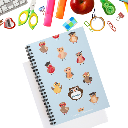Personalized Owl Notebook for Kids