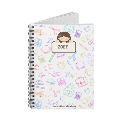 Personalized School-Girl Notebook for Kids