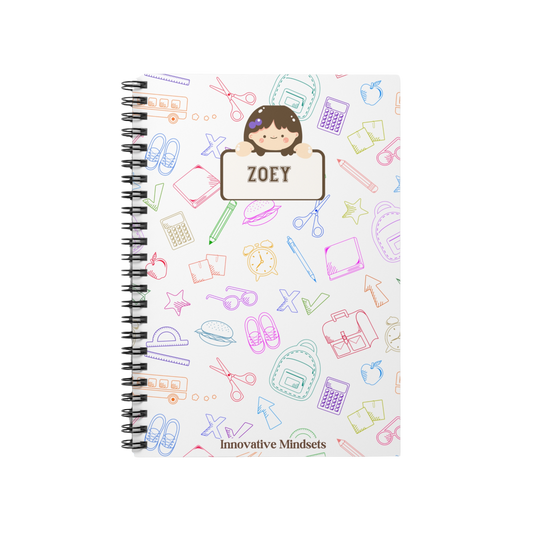 Personalized School-Girl Notebook for Kids