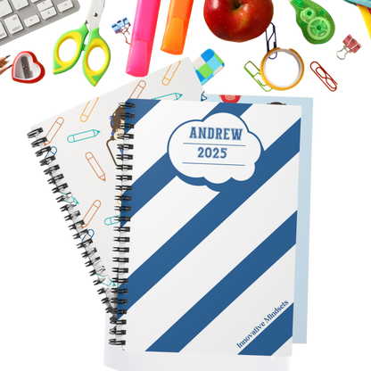 Personalized Striped Notebook for Kids