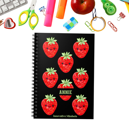 Personalized Strawberry Fruit Notebook for Kids
