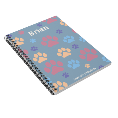 Personalized Paw Print Notebook for Kids