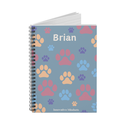 Personalized Paw Print Notebook for Kids