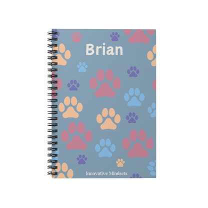 Personalized Paw Print Notebook for Kids