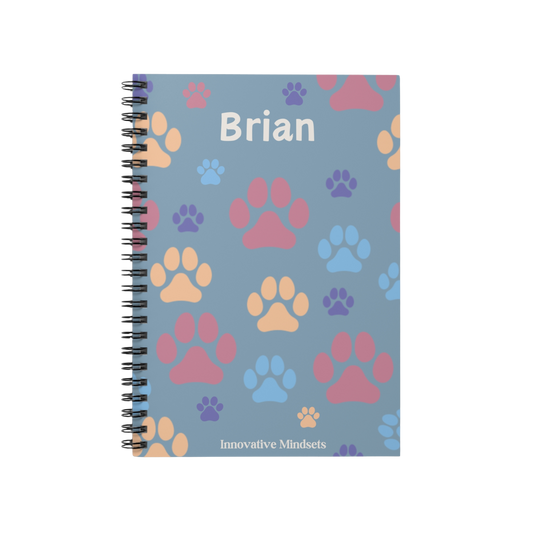 Personalized Paw Print Notebook for Kids