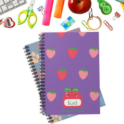 Personalized Cute Strawberry Fruit Notebook for Kids