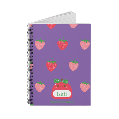 Personalized Cute Strawberry Fruit Notebook for Kids