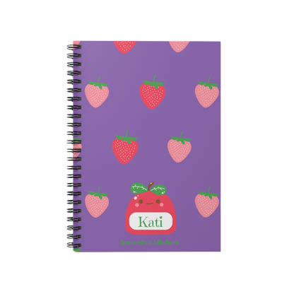 Personalized Cute Strawberry Fruit Notebook for Kids