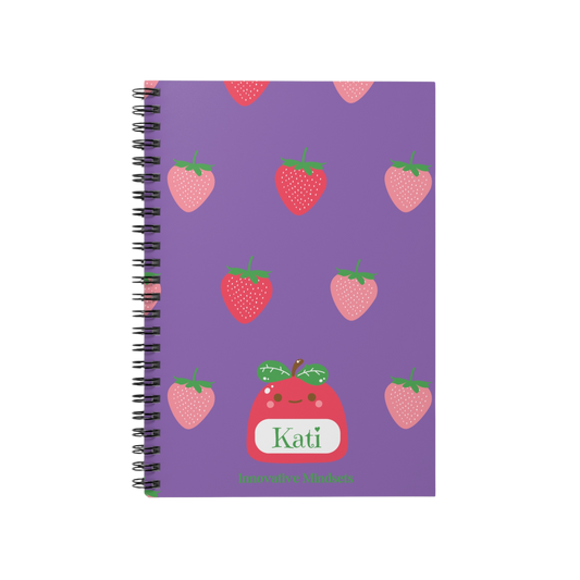 Personalized Cute Strawberry Fruit Notebook for Kids
