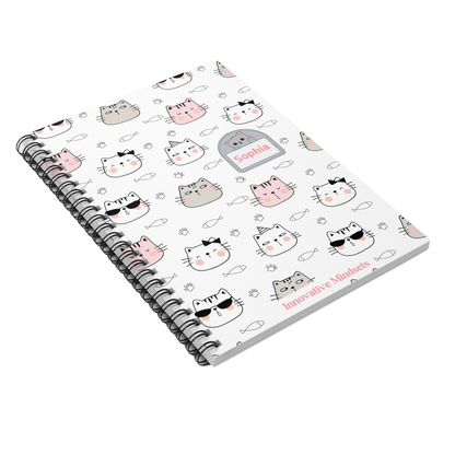 Personalized Fun Kitty Cat Notebook for Kids