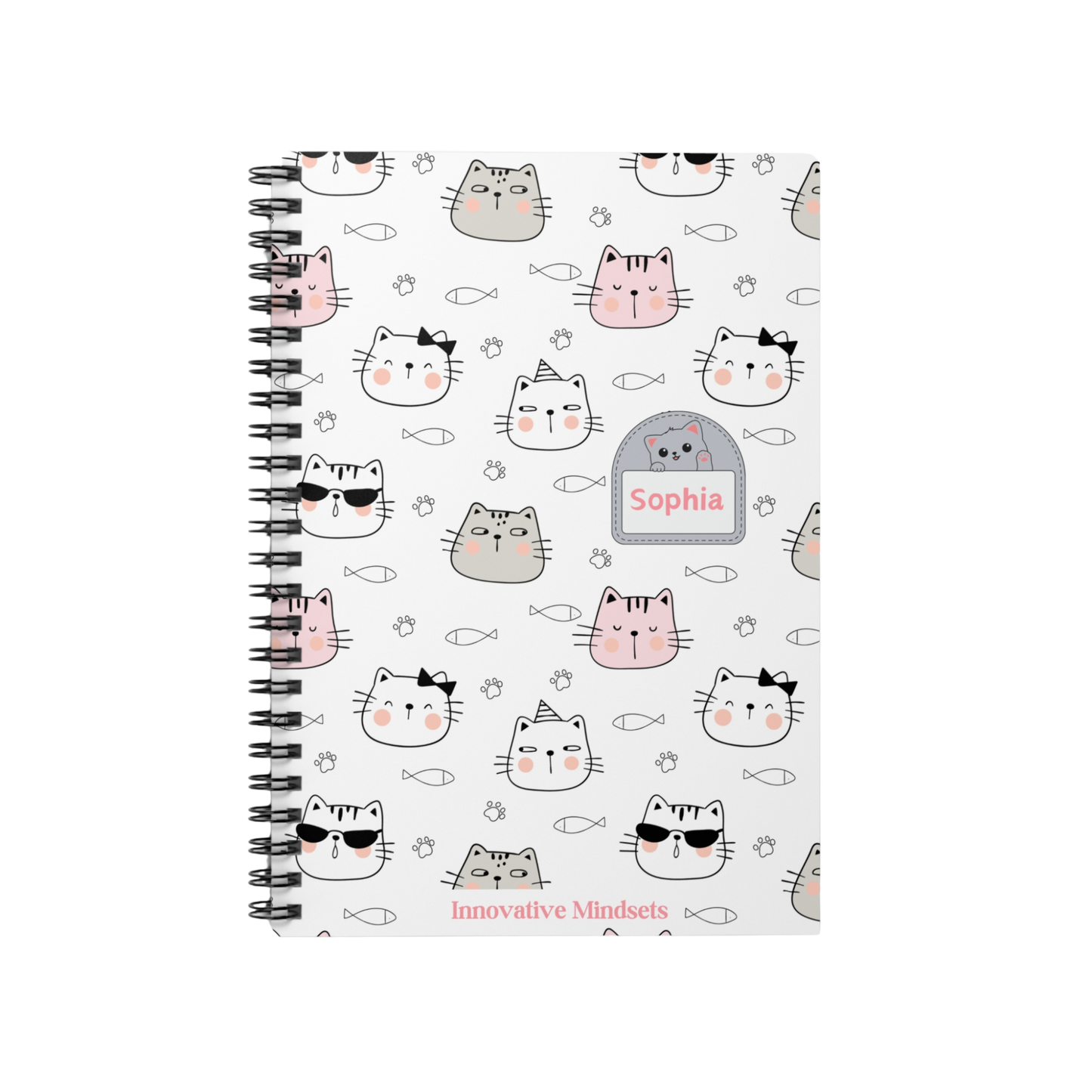 Personalized Fun Kitty Cat Notebook for Kids